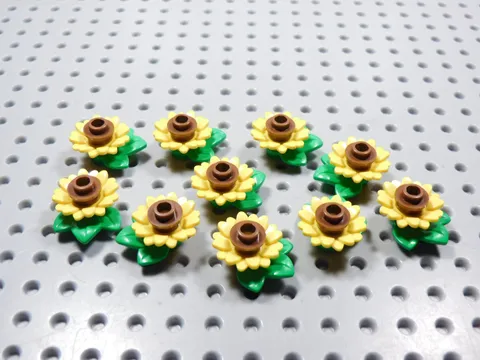 LEGO Lot of 10 Sunflower Plants Open Stud BS