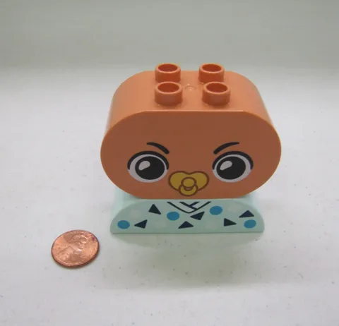 Lego Duplo Child Baby Moods Happy Pacifier Smiling Head & Clothes 2 Blocks