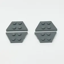 51739 LEGO Parts Plate Wedge 2x4 DARK BLUISH GRAY (4)