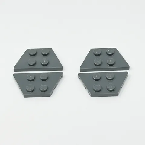 51739 LEGO Parts Plate Wedge 2x4 DARK BLUISH GRAY (4)