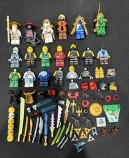 Huge LEGO Ninjago Lot — Minifigures, Weapons, & Parts some complete, set pieces