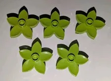 Lego Duplo Lot Of 5 Lime Green Flowers Piece Plant Flower With Stud Part # 6510