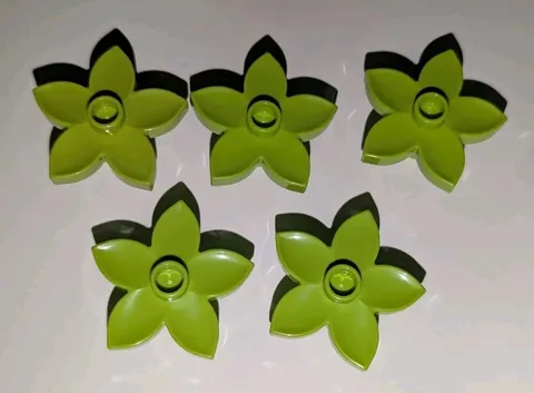 Lego Duplo Lot Of 5 Lime Green Flowers Piece Plant Flower With Stud Part # 6510