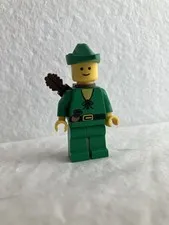 Vintage 1987 LEGO Forestman Forest Elf Robin Hood Minifigure W Arrow Quiver, Hat
