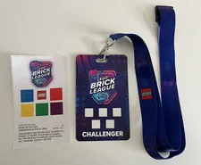 Lego Brick League Challenger Badge Lanyard + Stickers