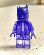 Official Lego Transparent Purple Glitter Monochrome Prototype Batman Minifigure