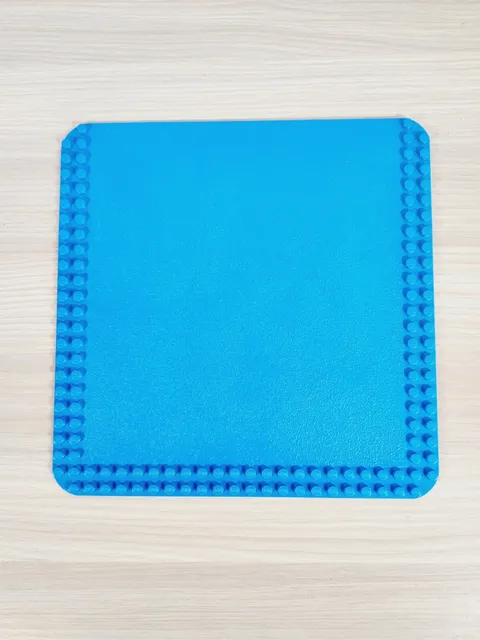LEGO Vintage 24x24 Blue Thin Base Plate w/ 2 Rows of Studs on 3 Edges
