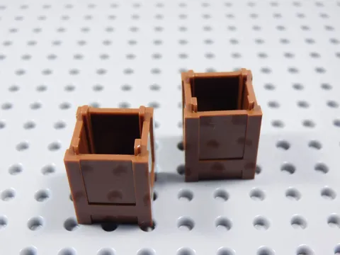 LEGO Lot of 2 Reddish Brown 2x2x2 Crate Container Accessory Minifig BR