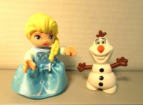 Lego Duplo Disney Frozen Princess PARTS Elsa and Olaf Figures Lot of 2 + skirt