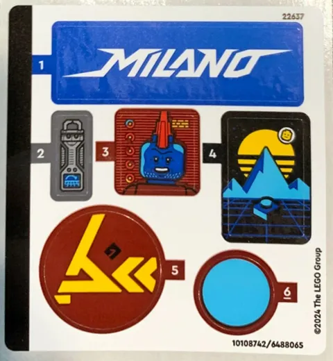 new LEGO Sticker Sheet from The Milano Spaceship set 76286