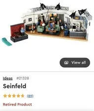 RETIRED LEGO Ideas 21328 Seinfeld Jerry's Apartment with Box, Manual & case
