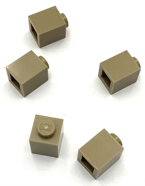 Lego 5 New Dark Tan Bricks Building Blocks 1 x 1 Stud Parts