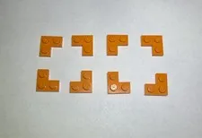 Lego Lot Of 8 Bright Orange Corner Plates Plate 1x2x2 New City Part