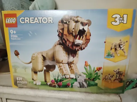 LEGO Creator 3 in 1 Wild Animals: Majestic Lion, Ages 9+, 31386, New!