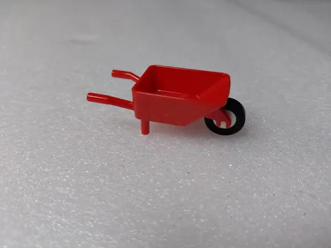 Lego New Red Fabuland Utensil Wheelbarrow Frame w/ Black Wheel Part