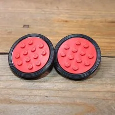 LEGO 715c01 Wheel with 12 Studs and Metal Axle Cam with Black Tire Qty 2