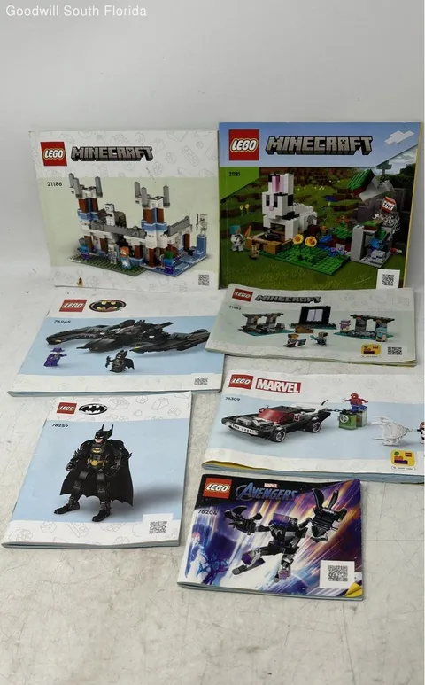 Lot Of 7 Pcs Assorted Lego Large Print Mixed Variety Instruction Manuals Age 3+