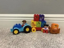 LEGO DUPLO My First Tractor Lot Blue Tractor/Trailer, Fruit Blocks & Boy