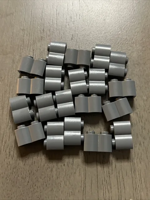 LEGO 30136 Dark Bluish Gray Brick Modified 1x2 w/ Log Profile 20 Pieces
