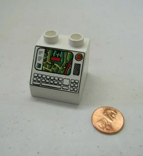 Vtg Lego Duplo CONTROLS MAP COMPUTER SCREEN PRINTED BLOCK Specialty Piece