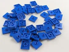 Lego Lot  x50 New Blue Plate Stud in Center Jumper 2 x 2  # 87580 MOC Parts