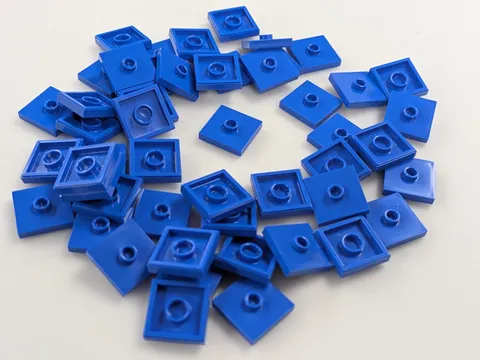 Lego Lot  x50 New Blue Plate Stud in Center Jumper 2 x 2  # 87580 MOC Parts