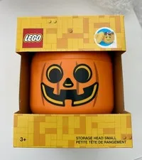 Lego Storage Small Head Orange - Pumpkin NEW Small Head Storage Size 7in X 6in