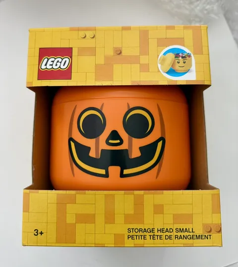 Lego Storage Small Head Orange - Pumpkin NEW Small Head Storage Size 7in X 6in