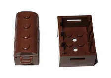Lego Lot Of 2 Reddish Brown Items Treasure Chest and a Crate Container Accessory