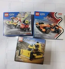 LEGO City 60442 F1 McLaren 60458 Pizza/Fire 42163 Technic Bulldozer Lot New NIB