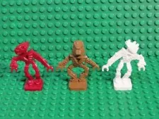 Lot 3 LEGO Bionicle Minifigures White Tan Dark red Toa Hordika Nuju Onewa Vakama