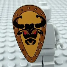 LEGO Minifigure Shield Oval with Bull Head Pattern Castle Knight Kingdom Cedric
