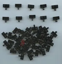 LEGO x 60 Black Plate, Modified 1 x 2 with Clip on Side (Horizontal Grip) 11476
