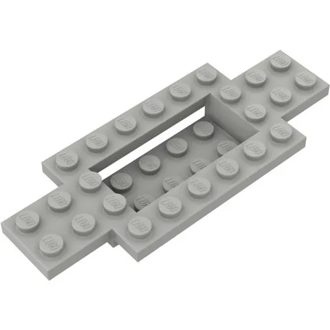 LEGO 3x Light Gray Vehicle, Base 4 x 10 x 2/3 with 2 x 4 Recessed Center inv.604