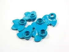 LEGO Lot of 6 Bright Bluish Green Plant Plates w/ 3 Leaves Minifig I2