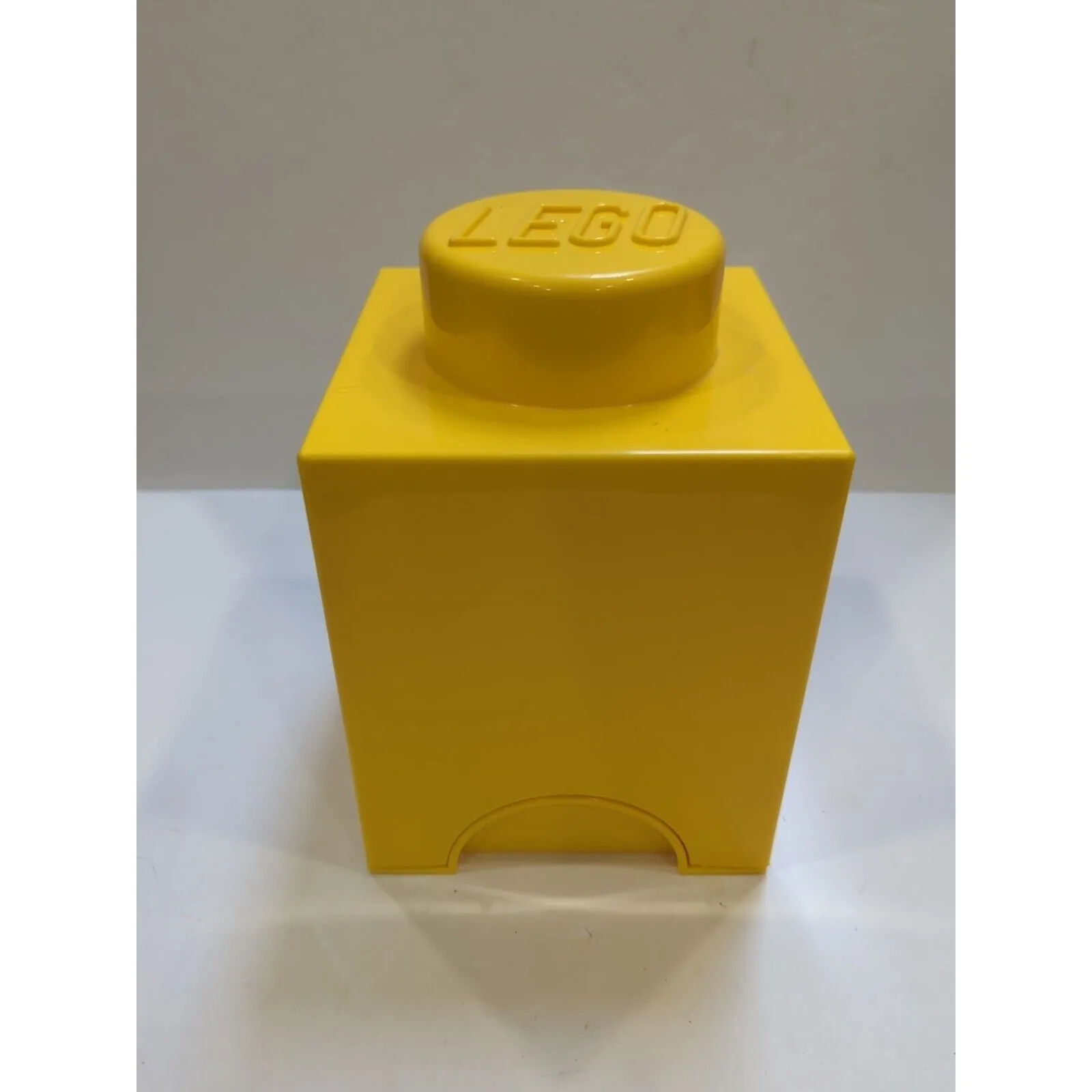 Genuine Complete Lego Corp Storage Cube Brick 1 Knob 4001 Yellow 2017
