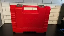 LEGO 1985 Vintage Red Plastic Storage Suitcase Carry Case 12" x 9" Used Good USA