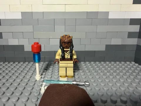 LEGO STAR WARS Agen Kolar Minifigure w/ Cape & Blue Lightsaber