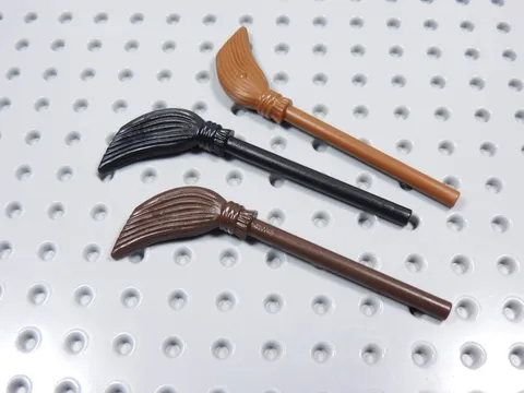 LEGO Harry Potter Lot of 3 Broom Accessory Minifig Black Brown Dark Brown BT