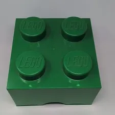 LEGO Stackable Storage Brick Box Green Plastic 1 Compartment Organizer Container