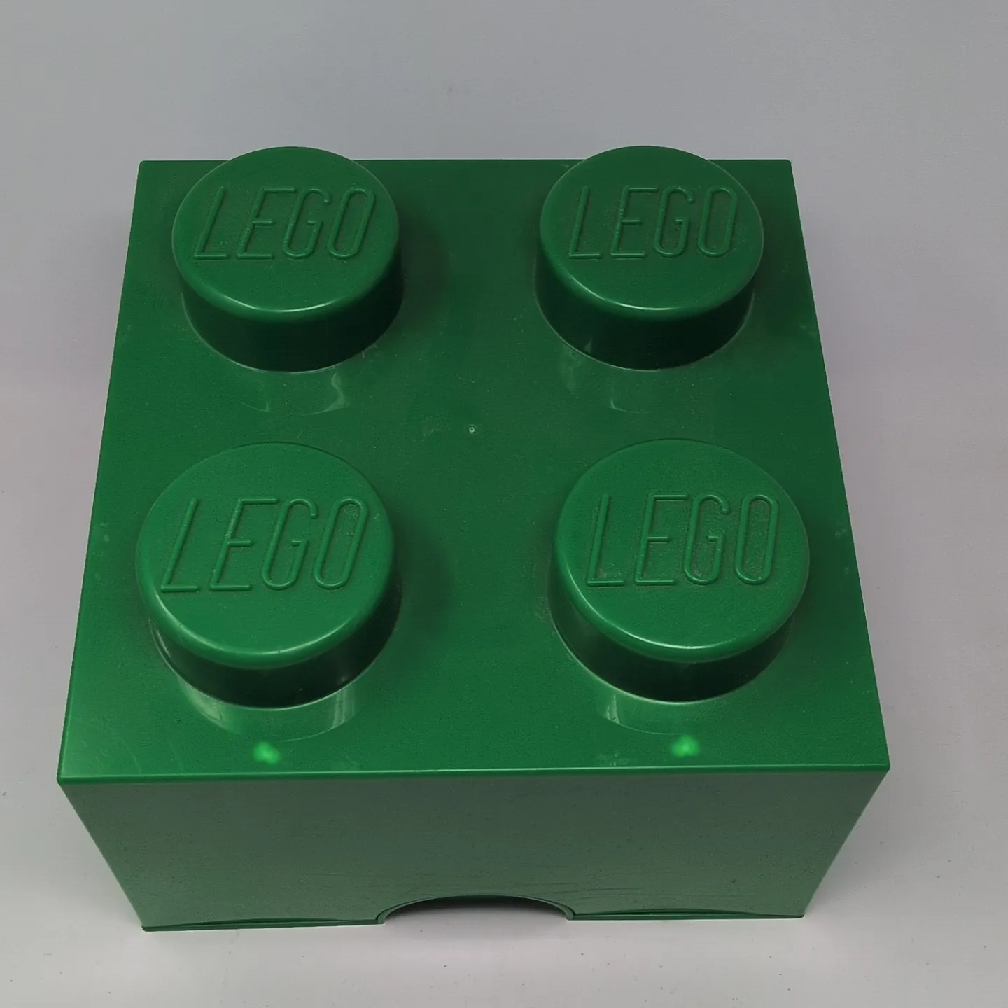 LEGO Stackable Storage Brick Box Green Plastic 1 Compartment Organizer Container