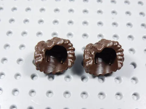 LEGO Lot of 2 Dark Brown Female Girl Short Coiled Texture Hair Minifig BQ