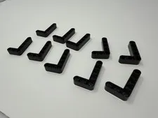 LEGO Parts 32526 Black Technic, Liftarm 3 X 5 Thick L Shape Lot Of 10