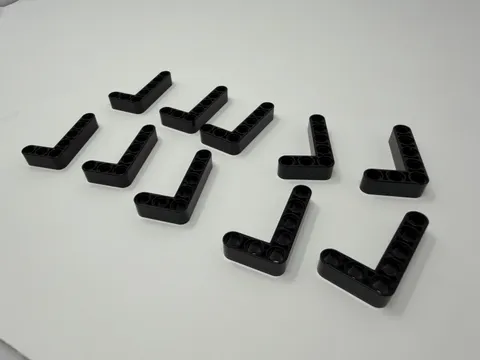 LEGO Parts 32526 Black Technic, Liftarm 3 X 5 Thick L Shape Lot Of 10