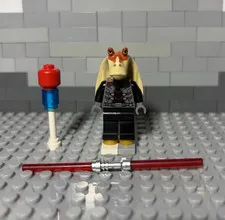 LEGO STAR WARS Darth Jar Jar Binks Minifigure w/ Red Double Bladed Lightsaber