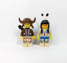 Vintage Lego Western Minifigures Native American Tom O'Hawk Medicine Man