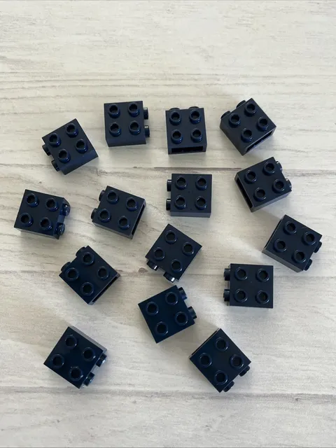 LEGO DARK BLUE LOT 15 PCS 1X2X2 BRICK SIDE STUDS EARTH BLUE BUILDING PIECES