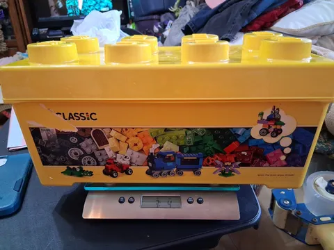 Big Lego Storage Box With 2 Pounds Of Miscellaneous Pieces No Complete Kit