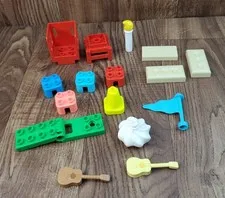 Lego Duplo Assorted Parts Ice Cream Topping Birthday Candle Guitar Lot of 16
