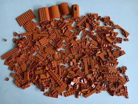 LEGO BULK LOT 530 DARK ORANGE BRICKS PLATES  & SPECIALTY PIECES